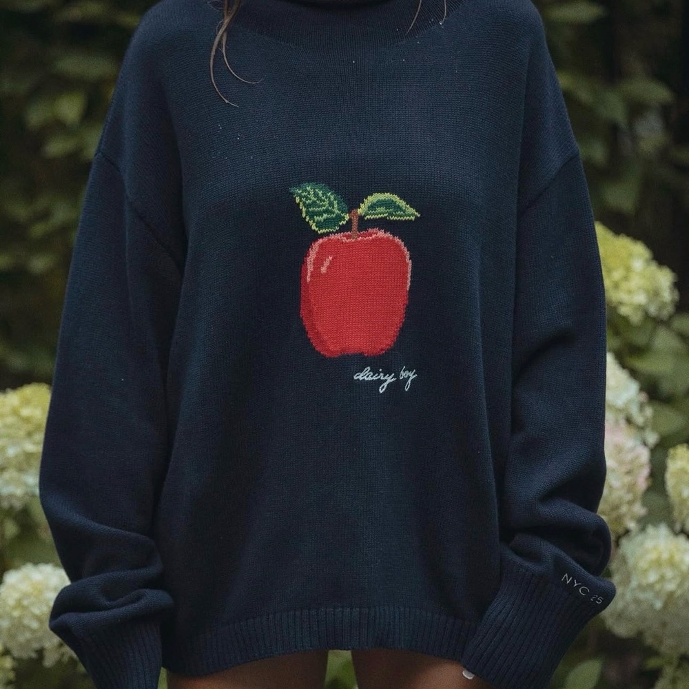 Derry boy New York City pop-up exclusive Crewneck Sweater with Red Apple XS